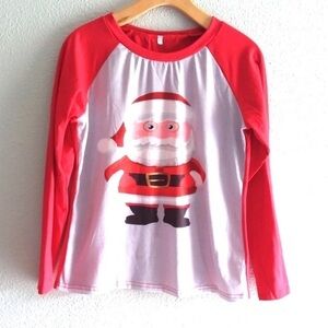 CHRISTMAS Santa clause long sleeve graphic T-shirt size medium youth